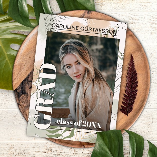 Botanisk Blommigt Boho Studenten Vykort (Skapare uppladdad)