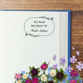 Botanisk Blommigt Bok Tillhör till skript Stämpel