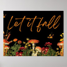 Botanisk Blommigt: Fall Quote Mushroom Black