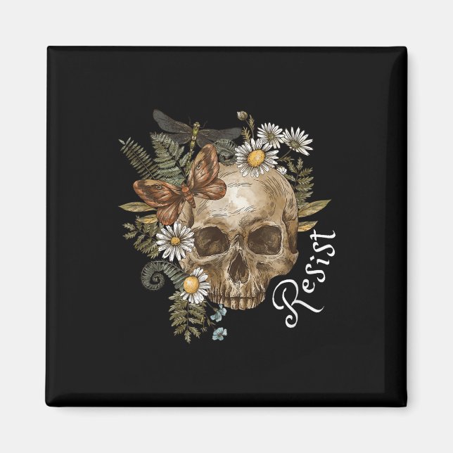 Botanisk Blommigt för Resist Subtle Anti Trump Sku Magnet (Framsidan)