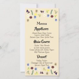 Botanisk Blommigt Garden Eggshell Bröllop Menu