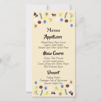 Botanisk Blommigt Garden Eggshell Bröllop Menu