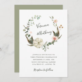 Botanisk Blommigt Garden Elegant Wandeine Bröllop Inbjudningar