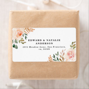 botanisk blommigt och löv fraktsedel