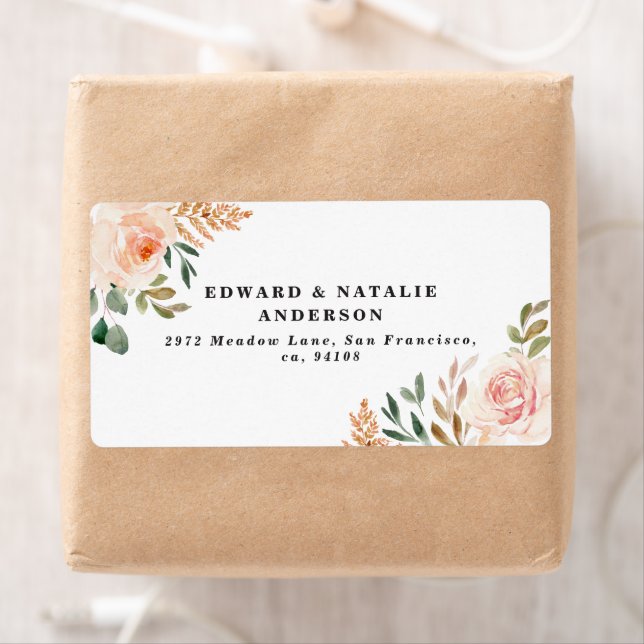 botanisk blommigt och löv fraktsedel (Insitu)