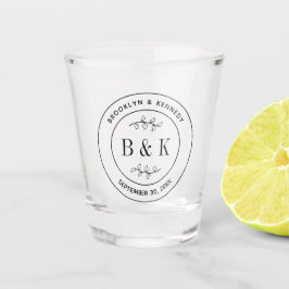 Botanisk Blommigt Roligt Monogram Bröllop par Namn