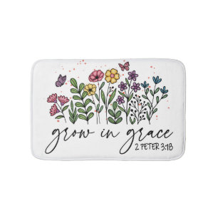 Botanisk Blommigt som växer i Grace Christian Quot Badrumsmatta