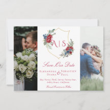 Botanisk Blommigt Vapensköld 3 Photo Collage Monog