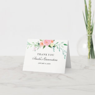 Botanisk Blommigt Vattenfärg Quinceanera Tack Kort