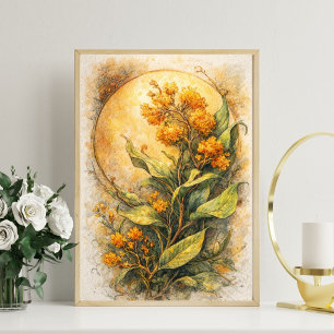 Botanisk blomsterkonst gammal blomsterillustrati poster