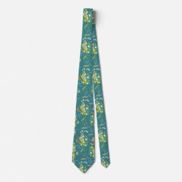 Botanisk Boho Blå & Grön Blommig Slips
