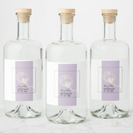 Botanisk bomullsväxt Lavendel Bröllop   Spritflaskor Etikett