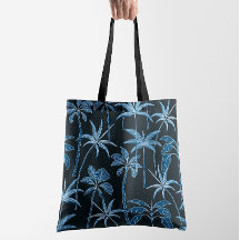 Botanisk bris: Handillustrerad palm marinblå