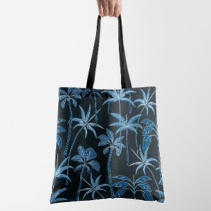 Botanisk bris: Handillustrerad palm marinblå Tygkasse