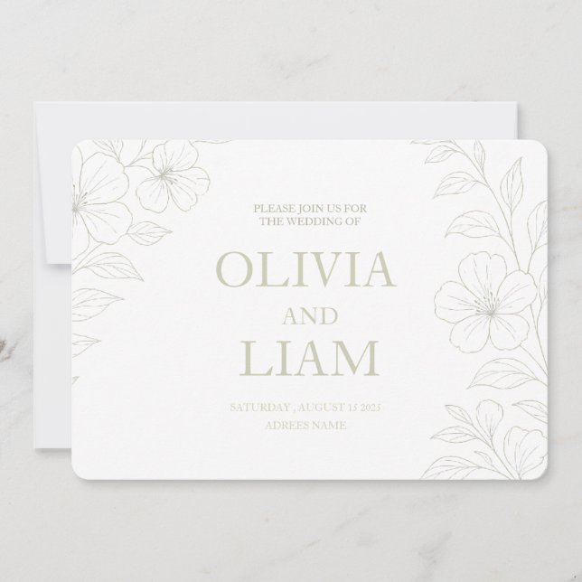 BOTANISK BUDGET BRÖLLOP INBJUDNINGAR (Framsida)