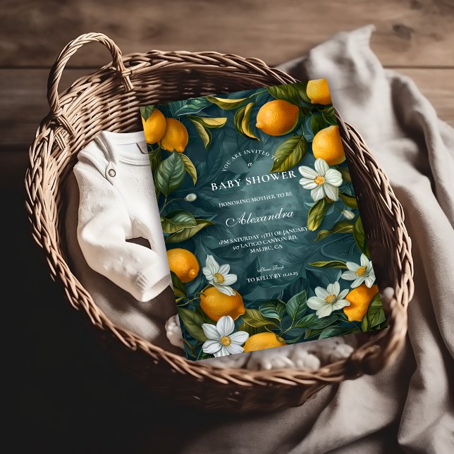 Botanisk Citrus Trädgård Baby Shower Inbjudningar (Skapare uppladdad)