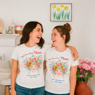 Botanisk dålig Hair Day Funny Blommigt Real Gods Linne Med Racerback