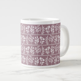Botanisk dammig rosé mauve blomster trädgård konst jumbo mugg