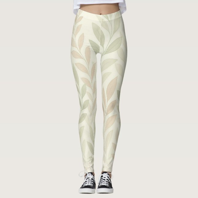 Botanisk drift – mjuka naturinspirerade leggings  (Framsida)