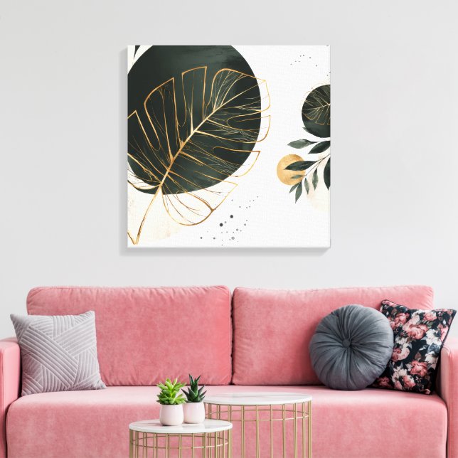 Botanisk Elegans Matsals Kollektion Canvastryck (Insitu (Vardagsrum))