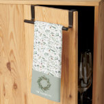 botanisk elegant modern familjepresentdekor kökshandduk<br><div class="desc">Sage grönt,  svart,  brun grönt och grått elegant,  modern eucalyptus vattenfärg botaniskt naturligt julklapp helgdag. Enkel,  ren elegant,  minimal design.</div>