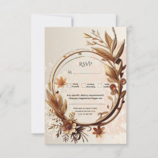 Botanisk Elegant, sofistikerad Bröllop OSA Kort