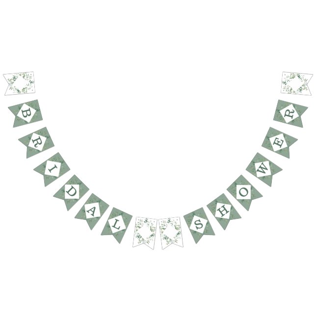 Botanisk eucalyptus grönska bröllopsdusch vimplar (Alla)