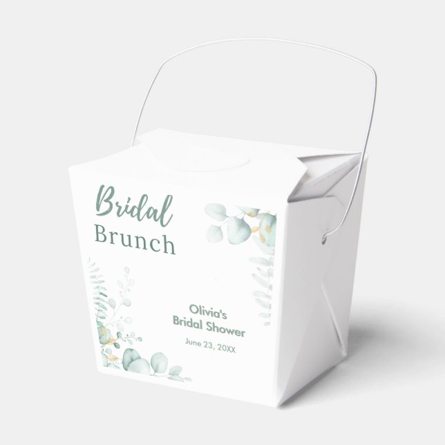 Botanisk Eukalyptus Bröllopsbrunch Bröllopsfest Presentaskar (Framsidan Sidan)