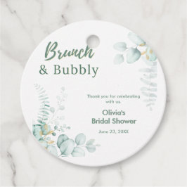 Botanisk Eukalyptus Brunch & Bubbly Bröllopsfest Gåvor Etiketter