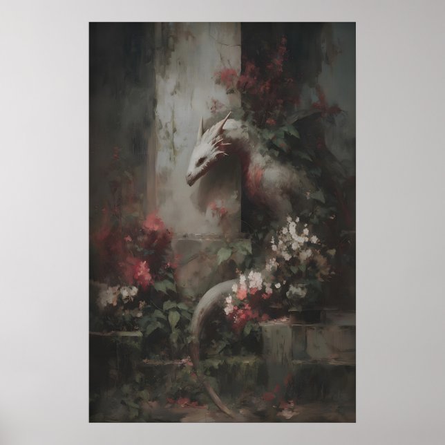 Botanisk Fantasy Drakkonst, Gotisk Varelse Poster (Framsidan)