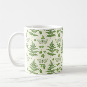 Botanisk Fern Design Grön Gul Kaffemugg