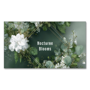 Botanisk Fern Eucalyptus Diamant Guld Ram Magnetiska Visitkort