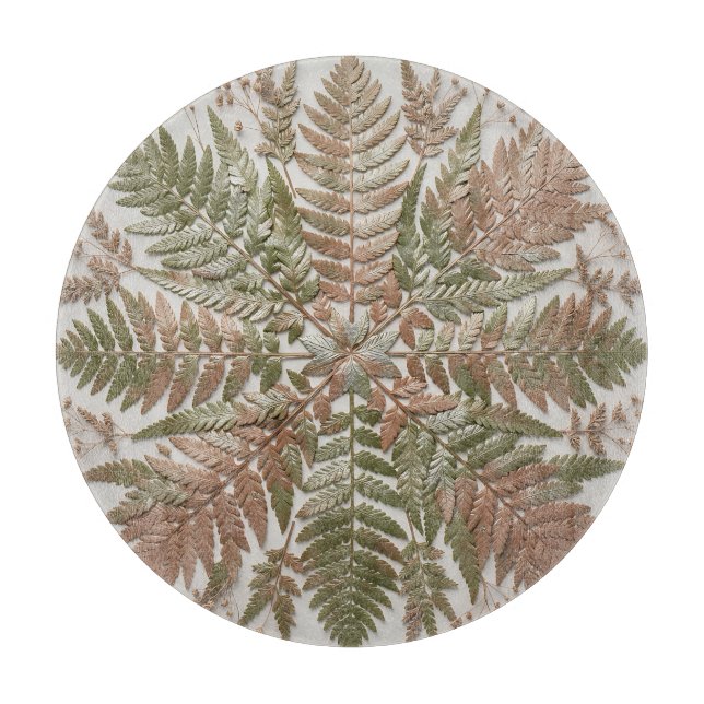 Botanisk Fern Grön Kopparpressade blad (Framsidan)