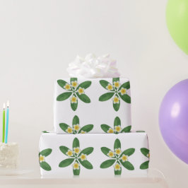 Botanisk Frangipani Broderidesign Presentpapper
