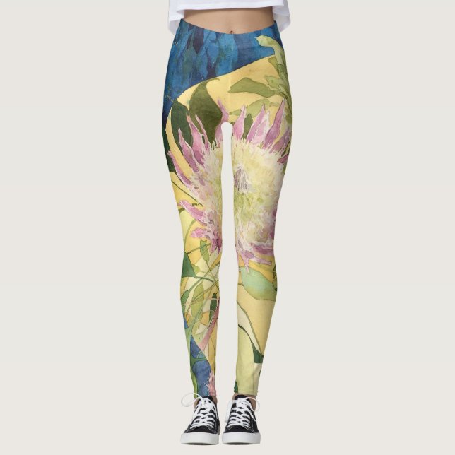 Botanisk fröjd för Yogadamasker Leggings (Framsida)