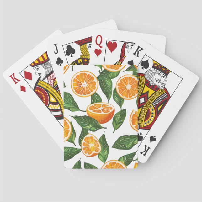 Botanisk frukt apelsin Citrus sömlös Casinokort (Baksidan)