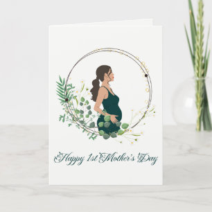 Botanisk Glad mors dag för blivande mamma Helgkort
