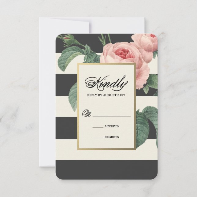 Botanisk Glamour | Bröllopssvarskort OSA Kort (Framsida)