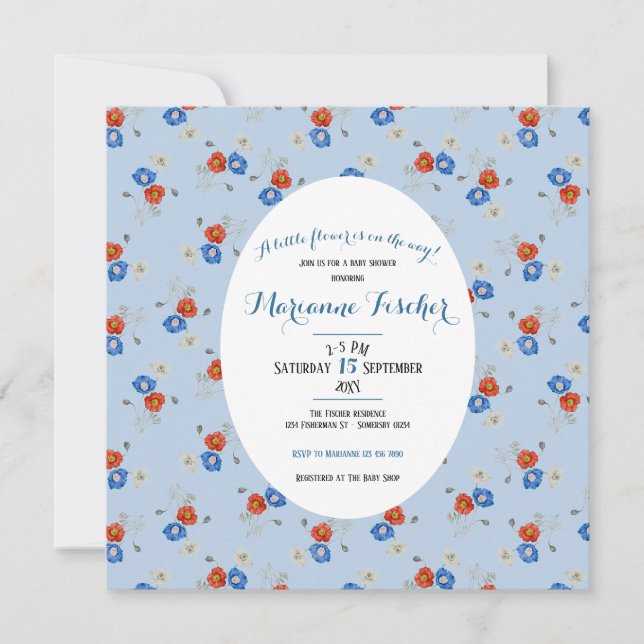 Botanisk grandmillennial Baby Shower-inbjudan (Framsida)