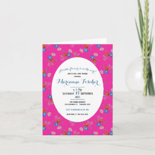 Botanisk grandmillennial baby shower-inbjudan anteckningskort