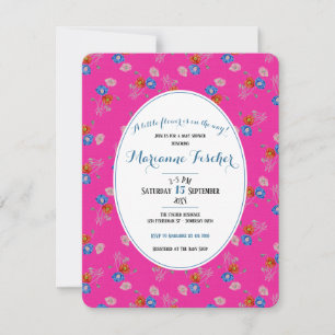 Botanisk grandmillennial baby shower-inbjudan anteckningskort