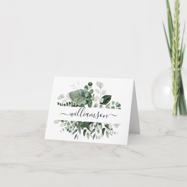 Botanisk grey med efternamn helgkort (Framsida)