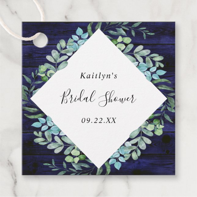 Botanisk grönska Eukalyptus Bröllopsdusch Gåvor Etiketter (Framsida)