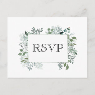 Botanisk Grönska RSVP Bröllops Ram Bladverk Vykort