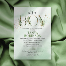 Botanisk grönskande pojke baby shower