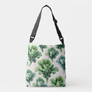 Botanisk Grönt Lettuce Mönster Crossbody Bag Tote Axelväska