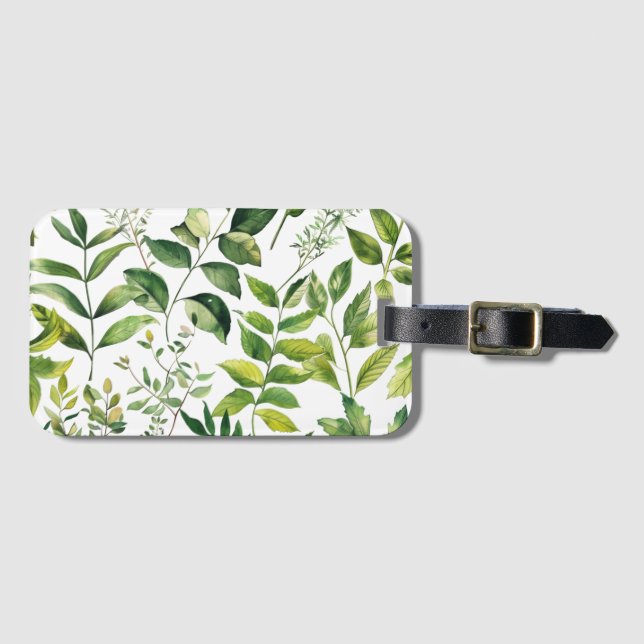 Botanisk Grönt löv Bagagebricka (Framsida horisontal)