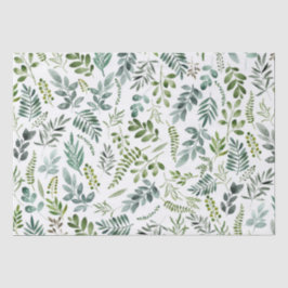 Botanisk Grönt Löv Watercolor Mönster