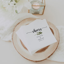 Botanisk Grönt Lövs Bröllop Cheers Napkins Pappersservett