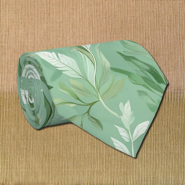 botanisk grönt mönster slips (Skapare uppladdad)